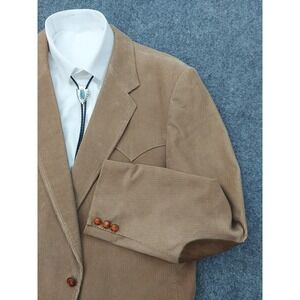 Vtg Brad Whitney Corduroy Blazer 48 Brown Elbow Patches Western Yoke Sportcoat